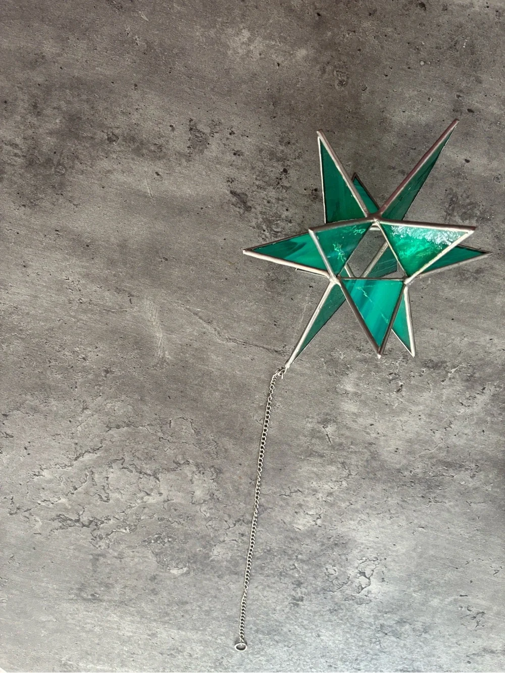 Green Stained Glass Hanging Star